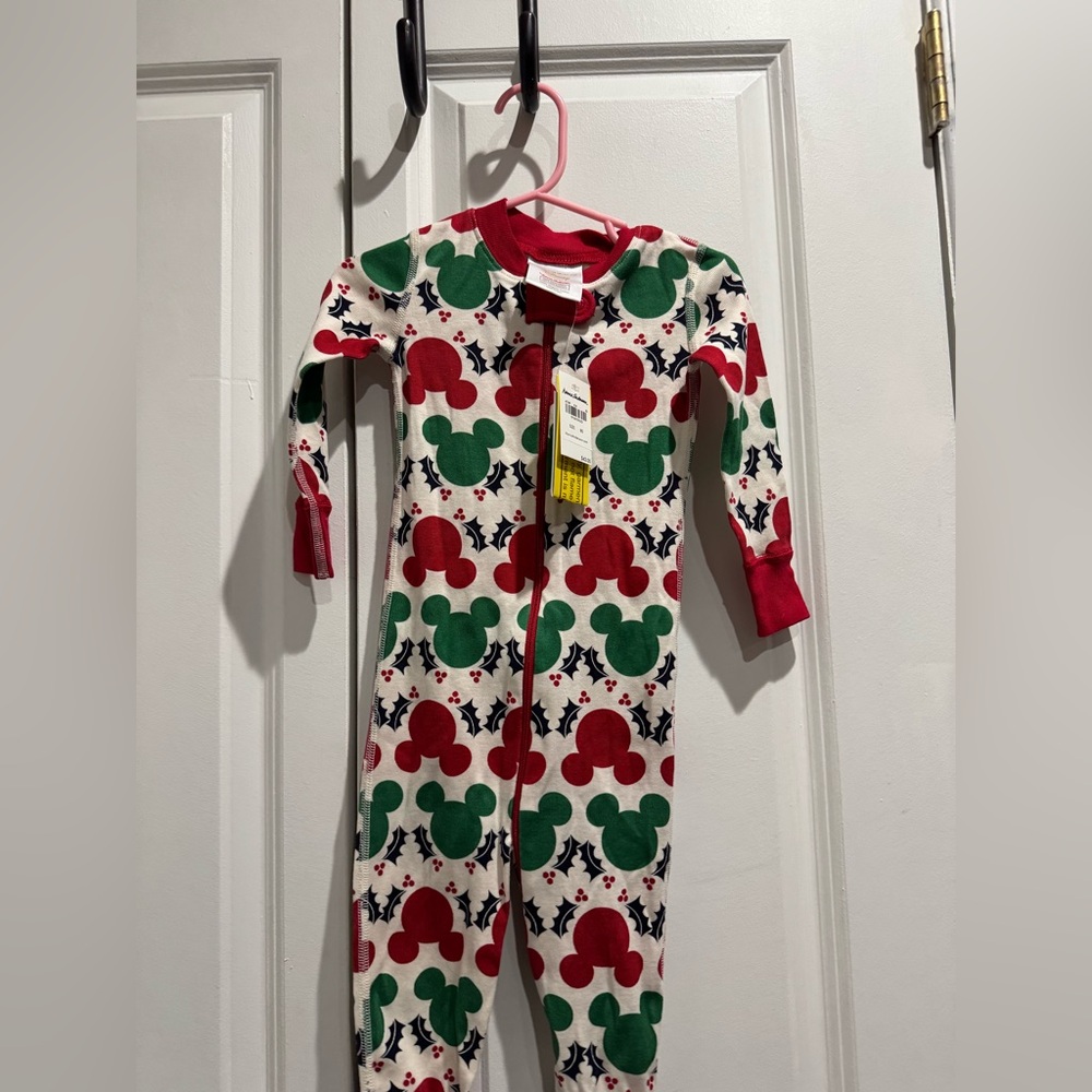 Disney Kids One Piece Footie - Red, Green, and White
